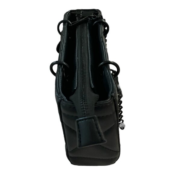 ALDO Quilted Black Faux Leather Mini Satchel – Metal Handles and Chain Strap – 2 - Picture 8 of 8